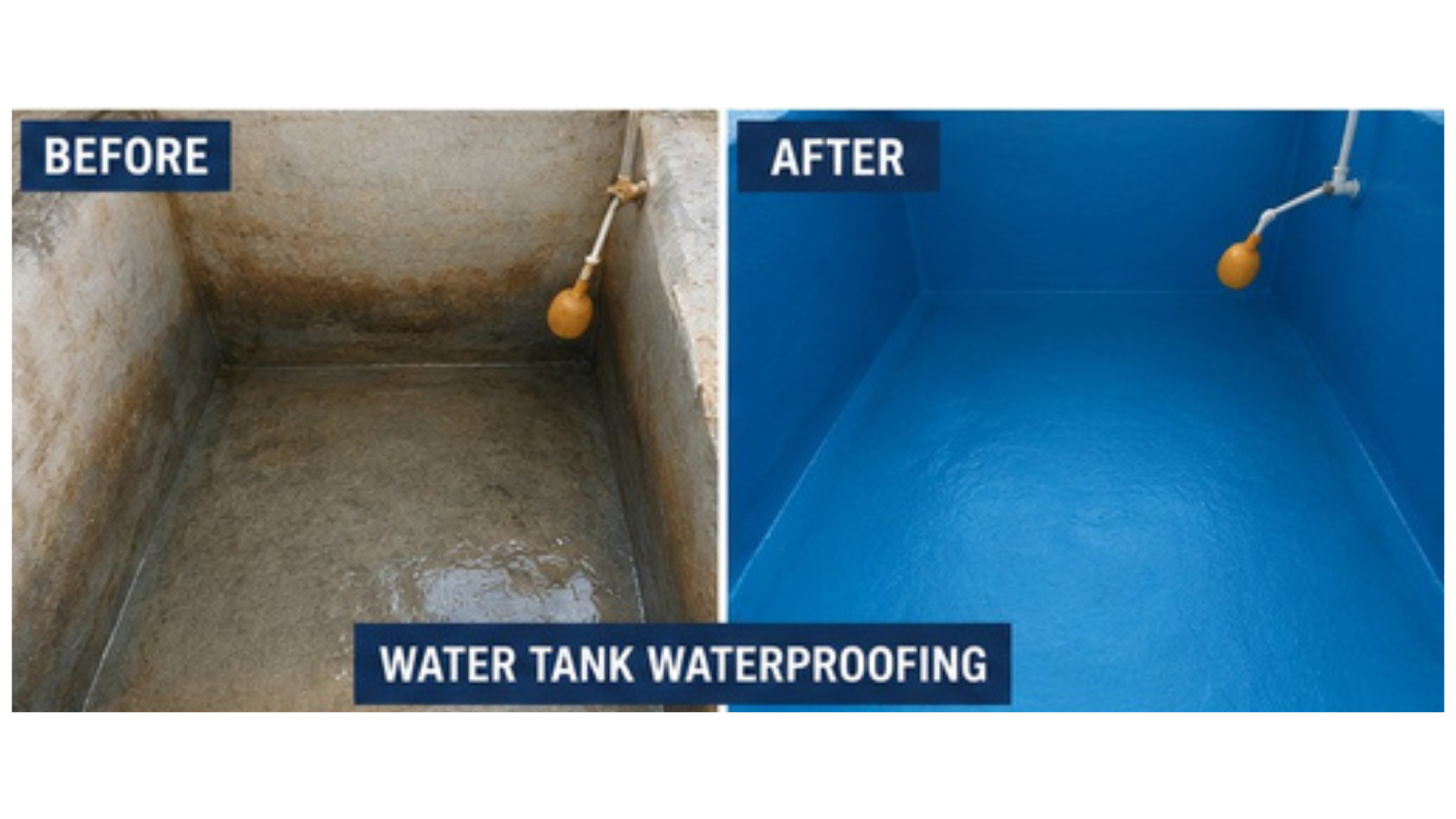 Water tank waterproofing before and after tank leakage protection